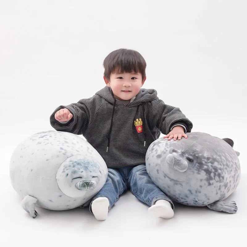 Zu Chubby Blob Seal Pillow Lifelike Stuffed Marine Animal Cute Seal Soft Doll Simulation Seal Kids Toys Birthday Gift