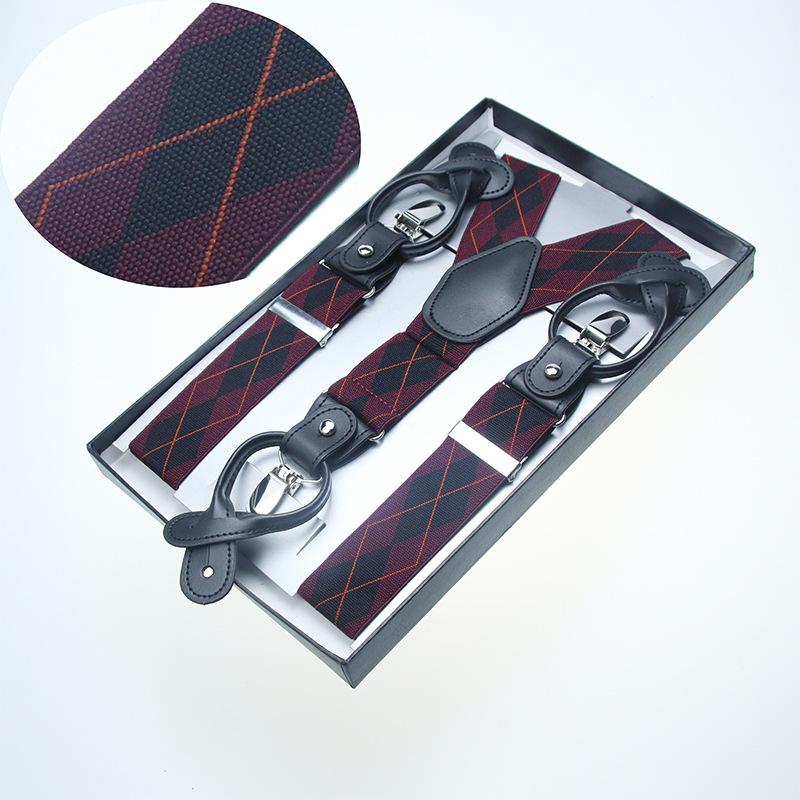 3.5Cm Men'S Adult Strap Men'S Trousers Suspender Suit Shirt Strap Clip Suspender Strap Fat Elastic Non-Slip