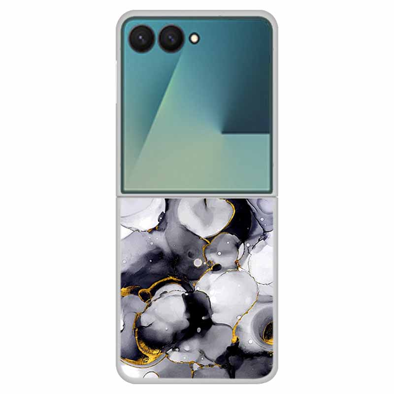 Marble Case For Samsung Z Flip7 Transparent Hard PC Plastic Cover Shockproof Coque for Samsung Galaxy Z Flip 7 5G Funda Zflip7