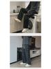 Herren Kord Plaid Lässige Weitbein Hose - Hong Kong Stil, Trendy, Locker sitzend, Gerade Bein Hose