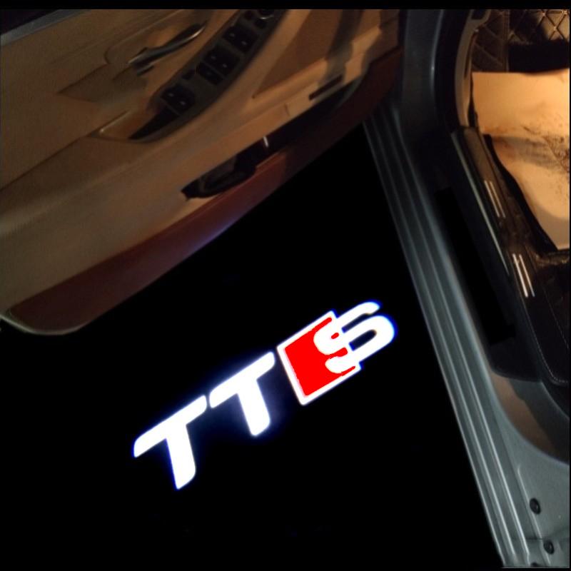 For Audi S662Pcs for Audi TTS Logo 2008 2009 2012 2013 2017 2019 2020 2021 2022 LED Car Door Welcome Courtesy Projector Ghost Shadow Lights