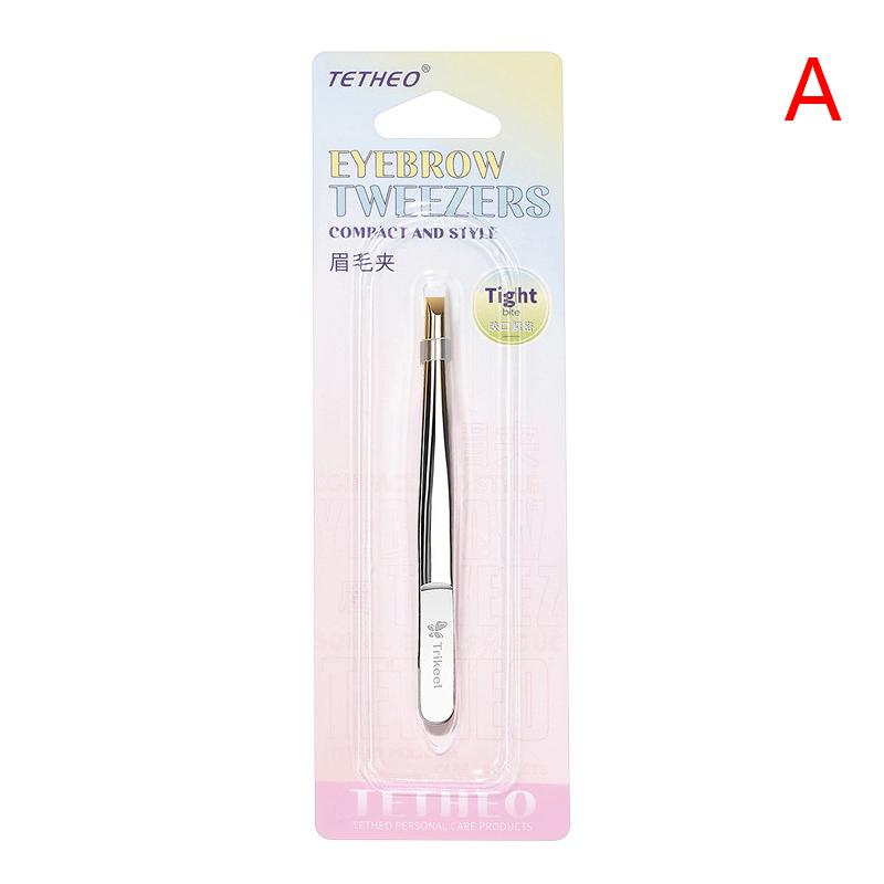 Stainless Steel Flat/Slant Tip Multifunction Tweezer Eyebrow Tweezer Face Hair Removal Make Up Tool False Eyelashes Tweezer Tool
