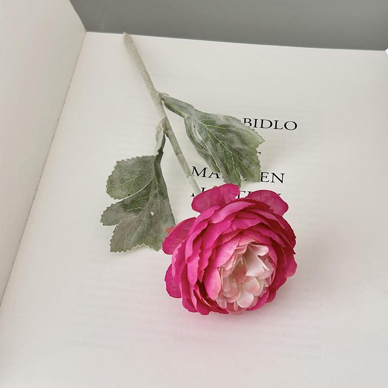 

Artificial Silk Rose Flowers Elegant Peony Fake Flowers Plants Persian Ranunculus Bouquet Asian Buttercup Home Wedding Decor 1PC