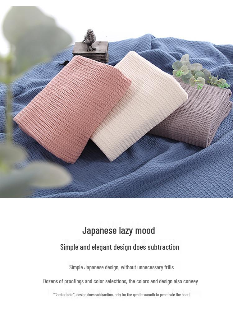 G5Z Pure Cotton Waffle Weave Blanket – Comfortable & Breathable Honeycomb Design for Sofa or Office Use.