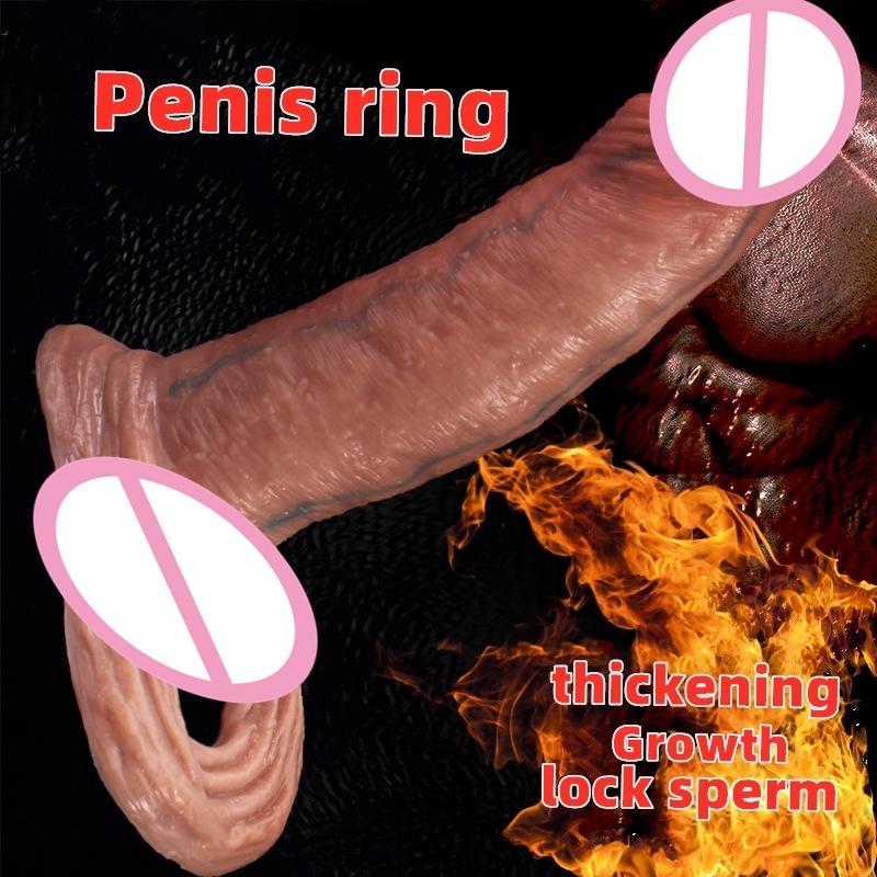 S M L Flüssigsilikon Penis Hülle Hohl Falsche Vergrößerungshülle Männer Sexspielzeug Verzögerung Ejakulation Verstärker Lustprodukt