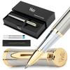 Wordsworth and Black Rollerball Pen Luxury Pen 24K Gold Silver Ink Gift for Men Professional Lovely Luxury Pen - - Finish, Lacquer, Refill,