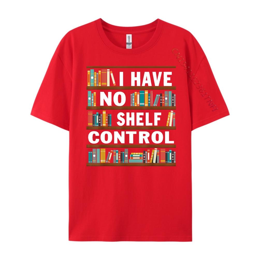 I Have No Shelf Control Funny Library Reading Lovers Streetwear Men Camiseta Vintage S