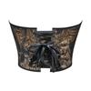 Vintage Jacquard Strapless Corset Top Heart Shaped Waist Cincher