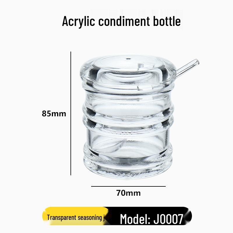 Food Grade Transparent Double-Layer Seasoning Bottle with Lid for Soy Sauce and Vinegar