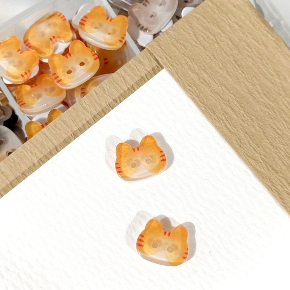 30pcs 12mm Kitty Buttons Cute Ginger Cat Buttons Grey Cat Calico Cat Buttons Cardigan Sweater