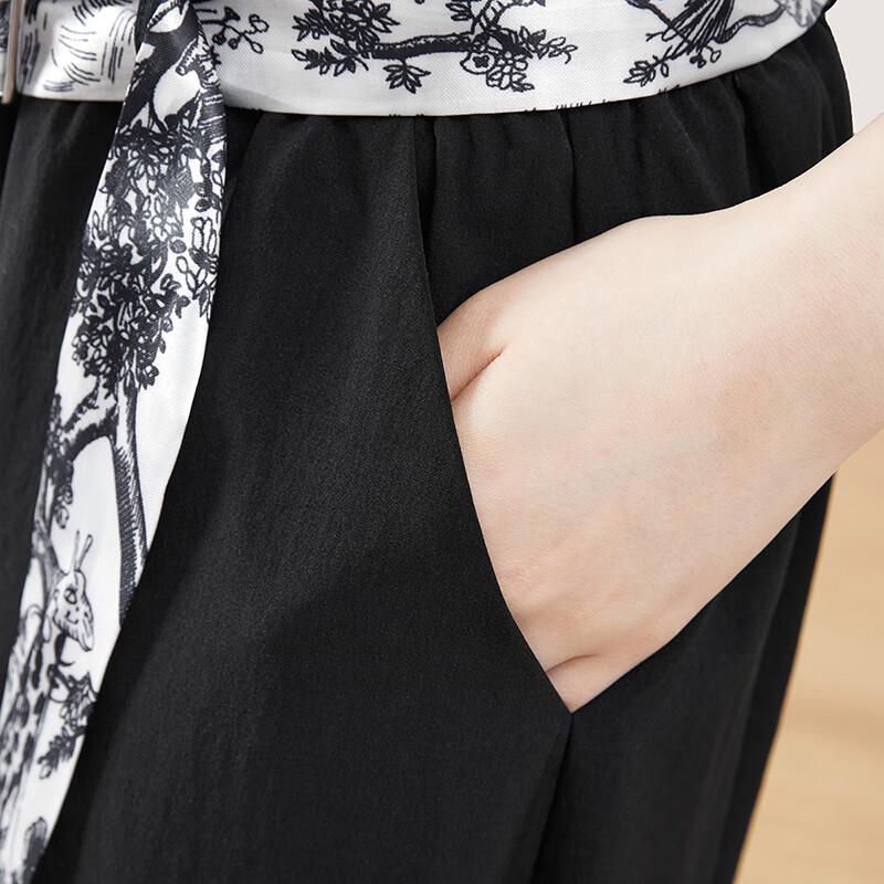 Women's High-Waist Draped Wide-Leg Culottes
