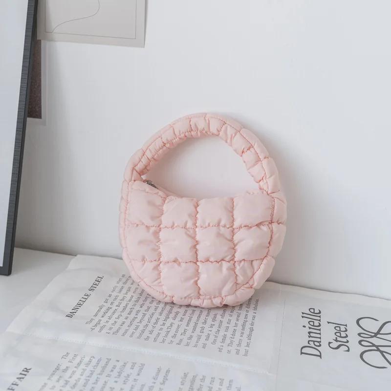 Fashi Quilted Shoulder Bags for Women Handbag Mini Cloud Pleated Bags Puffer Dumpling Bag Luxury Tote