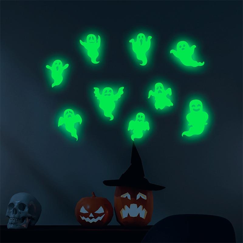 Halloween New Luminous Wall Sticker for Kids Room Bedroom Home Decoration Glow In The Dark Moon Decal Fluorescent Stickers