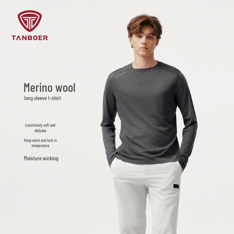 Tanboer Men's 100% Wool Round Neck Sweatshirt 5532221A