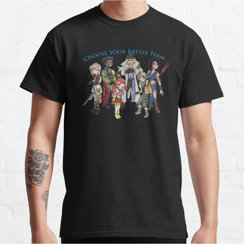 Pick Your Battle Team! Final Fantasy Gift t shirt for RPG gamer 100% cotton tee Men s Short Sleeve Graphic Clothes All size tops S разноцветный