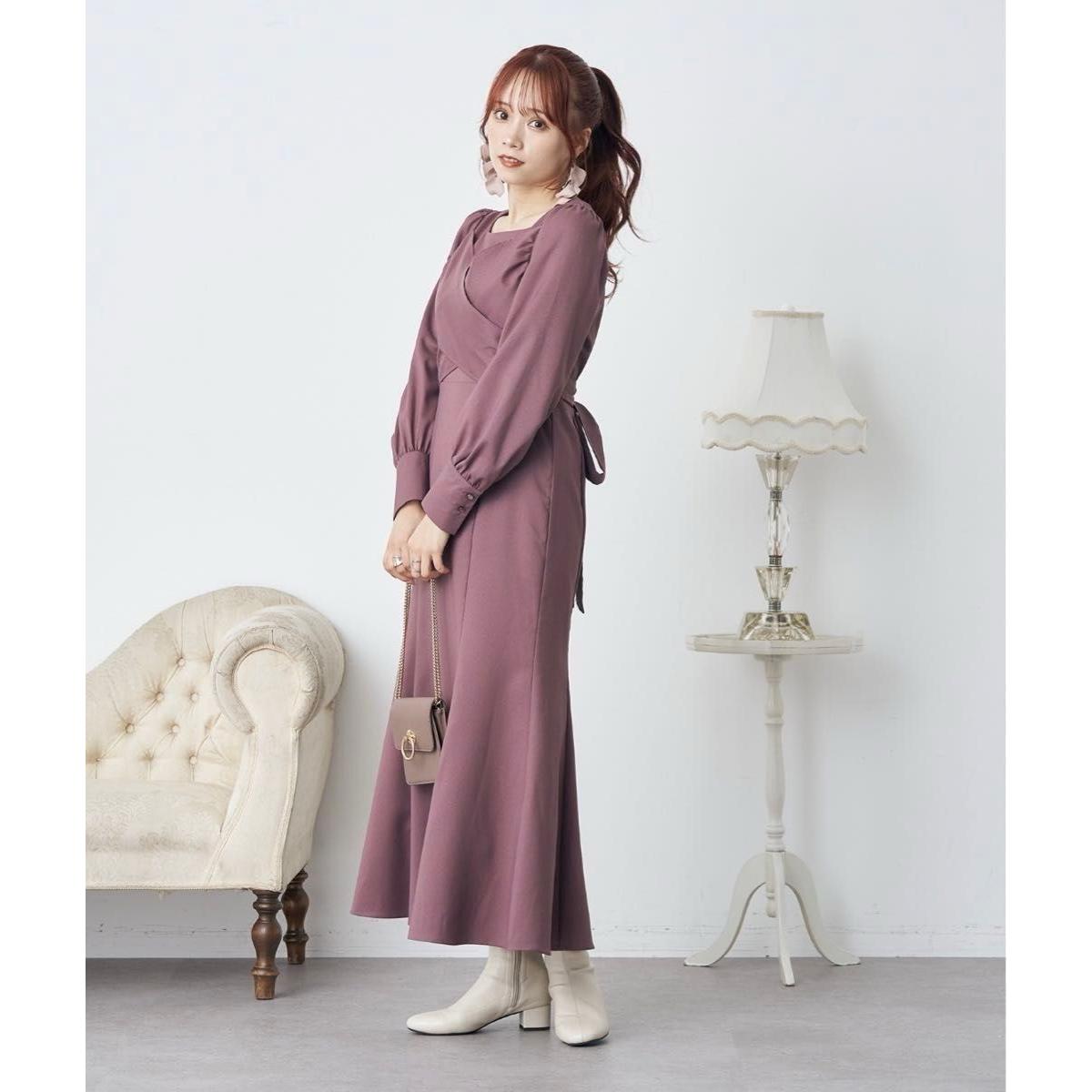 earth music&ecology cross ribbon dress