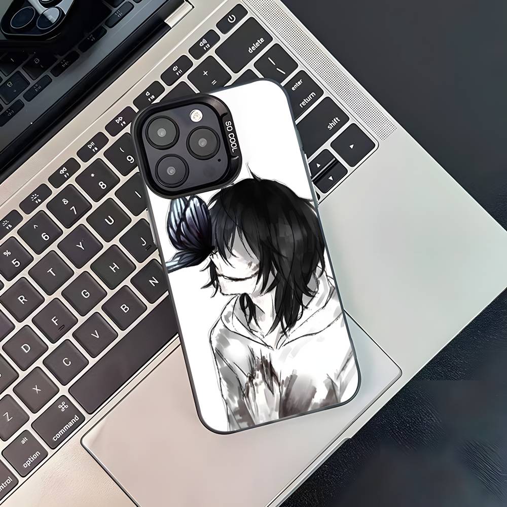 Creepy Urban Killer Jeff For iPhone 17,16,15,14,13,12,11,Pro,MAX,Plus Black Shockproof Candy Matte Cover