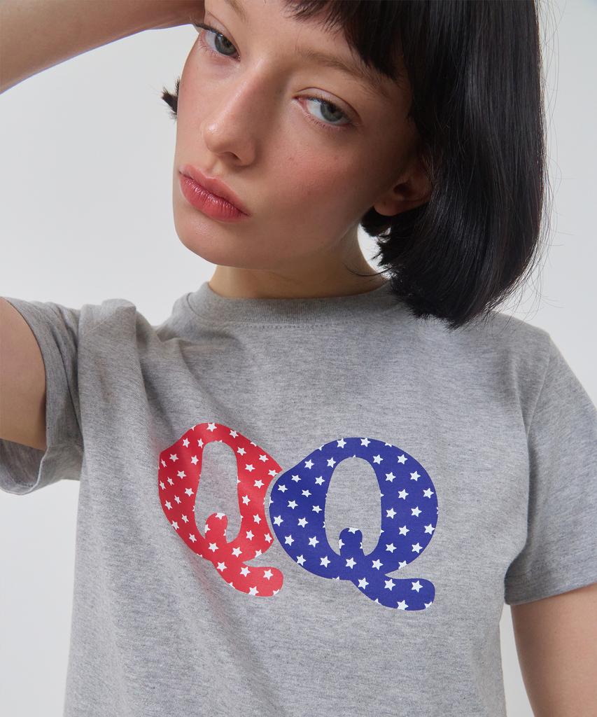 Eikyueikyuhauseukeulleob Big Qq T-Shirt [Melange Grey]