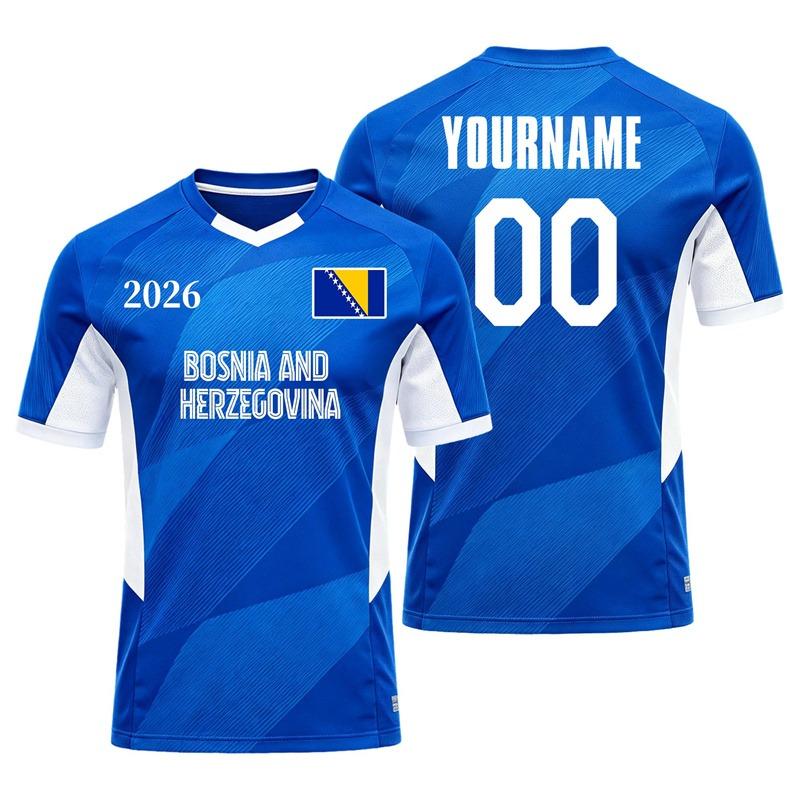 2026 Brésil Suisse Argentine Drapeau Football Flagrant T-shirt Nom Numéro Personnalisés Imprimés Manches Courtes Décontracté Oversize Hauts
