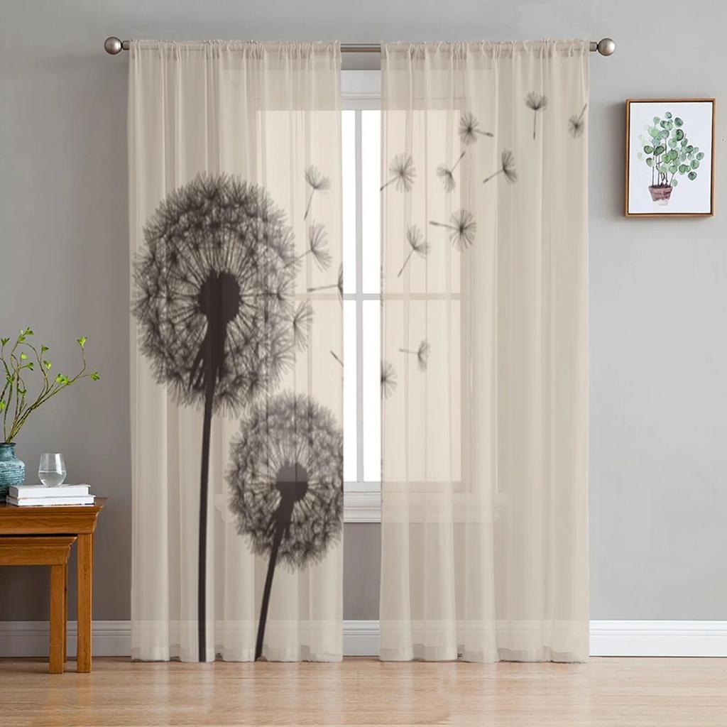 The Plant Design Sheer Curtains Window Curtains for Living Room Bedroom Blinds Kids Room Home Decor