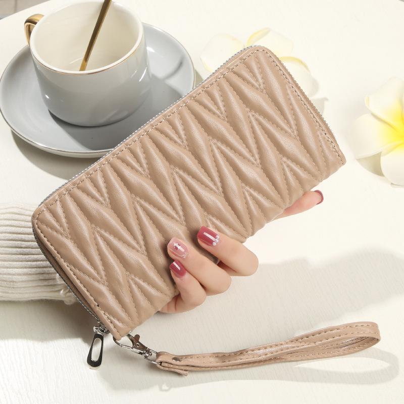 Ladies' Wallet Zipper Handbag Fashion European and American Wallet Large Capacity Soft Leather Change Phone Bag