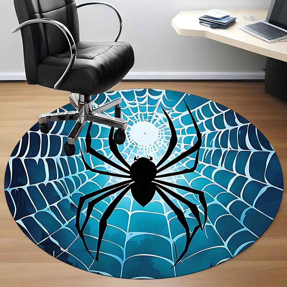 1PCSpider Web Office Round Area Rug,  Mat Suitable For Office, Under Office Chairs Bedroom Living Room Home Decor, Room Deco