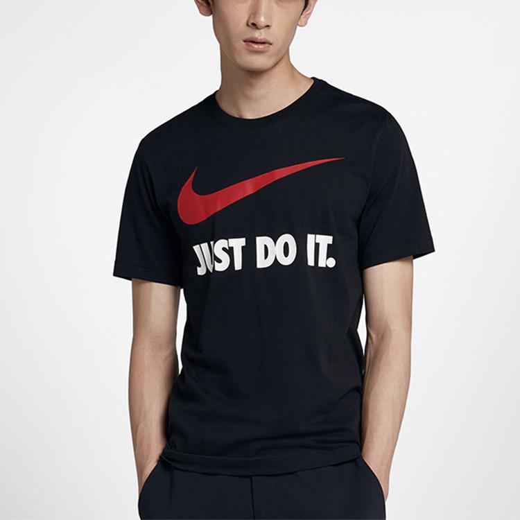 Nike Sportswear Swoosh Short Sleeve T-Shirt Men Tops Black BQ0593-010