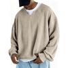 Men's Fashion Solid Color Round Neck Long Sleeve Casual Fashion Versatile Long Sleeve Loose T-shirt Top