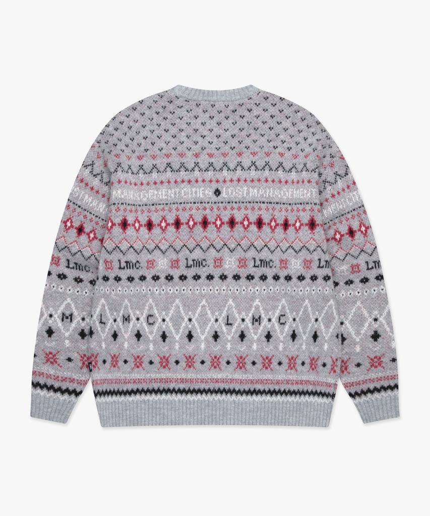 LMC Fair Isle Knit Sweater Gray