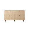 158CM Elegant and Functional 4-Door Rattan Decorative Storage Cabinet,for Bedroom,Living Room,Office