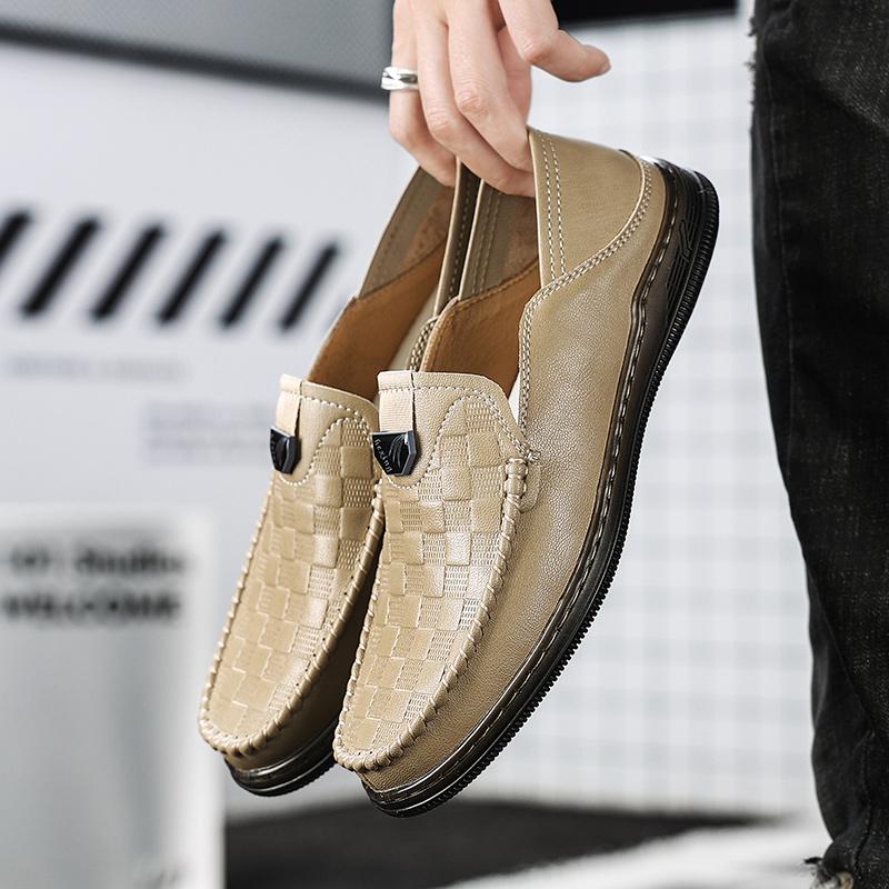 Classic Black Comfortable and Casual Men's Driving Leather Shoes Luxury Men's  Outdoor Leisure Activity Office Dad's Shoes