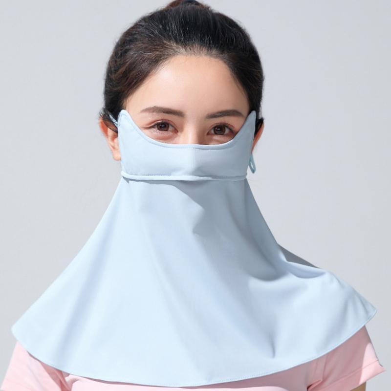 Ice Silk Cycling Bandana Face Cover Half Mask Hang-Ear Ice Silk Neck Gaiter Cool Tube Scarf Sport Running Hiking Hunting
