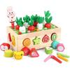 Paired Wooden Childrens Insect Catching Carrot Pulling Fruit Toy For Daily Gift