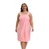 Large Coral Fleece Bathrobe: Soft, Thick, Absorbent, with Cute Bow Pocket - Wearable Bath Towel Sling Dress