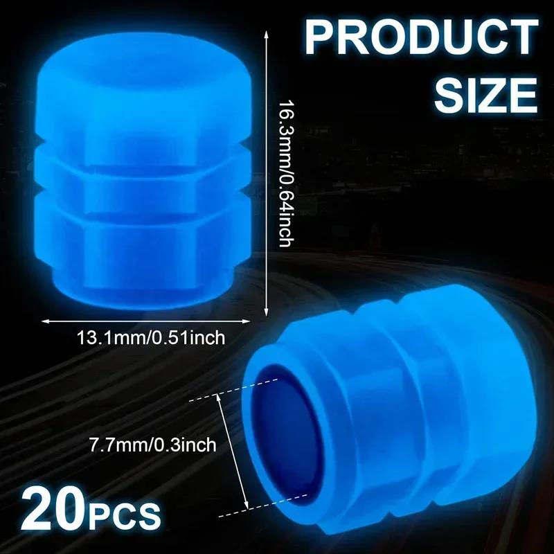 4/20PCS Luminous Car Tire Valve Cap Fluorescent Night Glowing Decor Motorcycle Bike Wheel Nozzle Dustproof Tyre Valve Stem Caps Stem Caps1