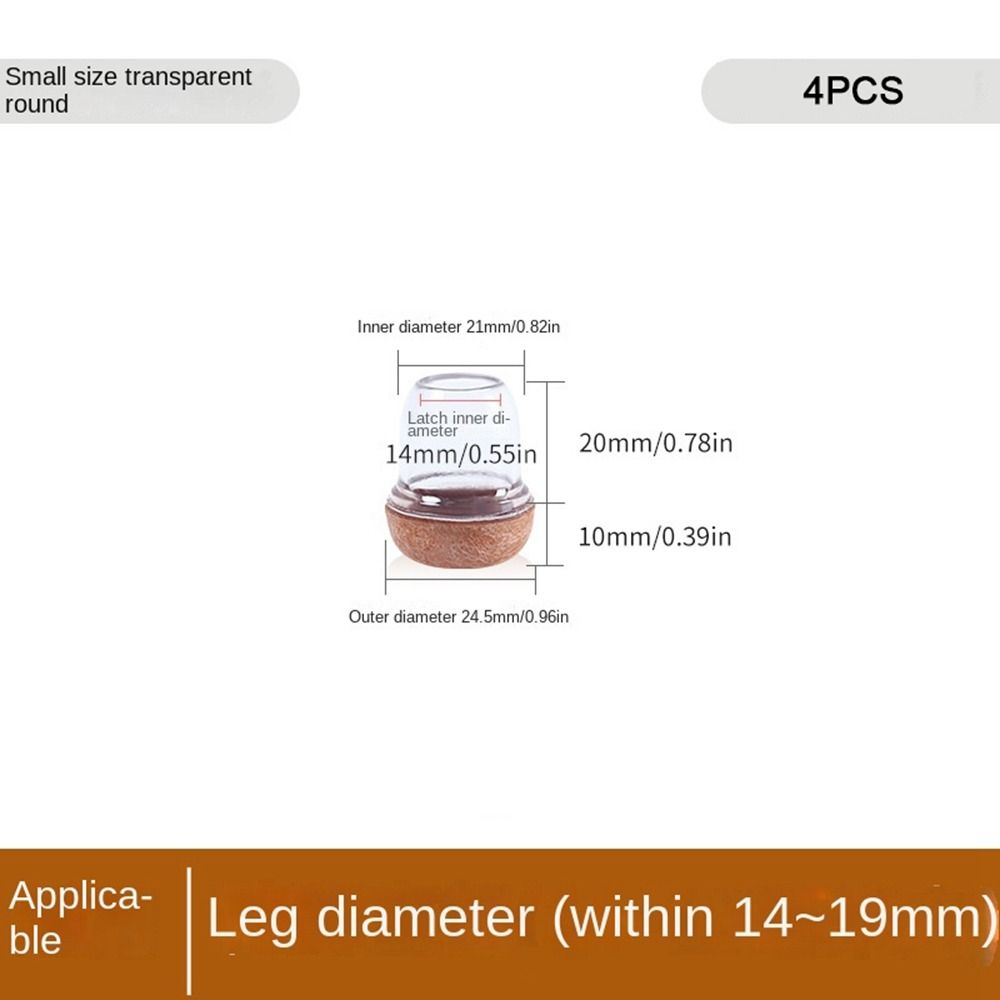 4PCS New TPE Table Leg Protector Covers Felt Floor Protectors Chair Foot Caps Durable Non-Slip Table Foot Pads Table Leg