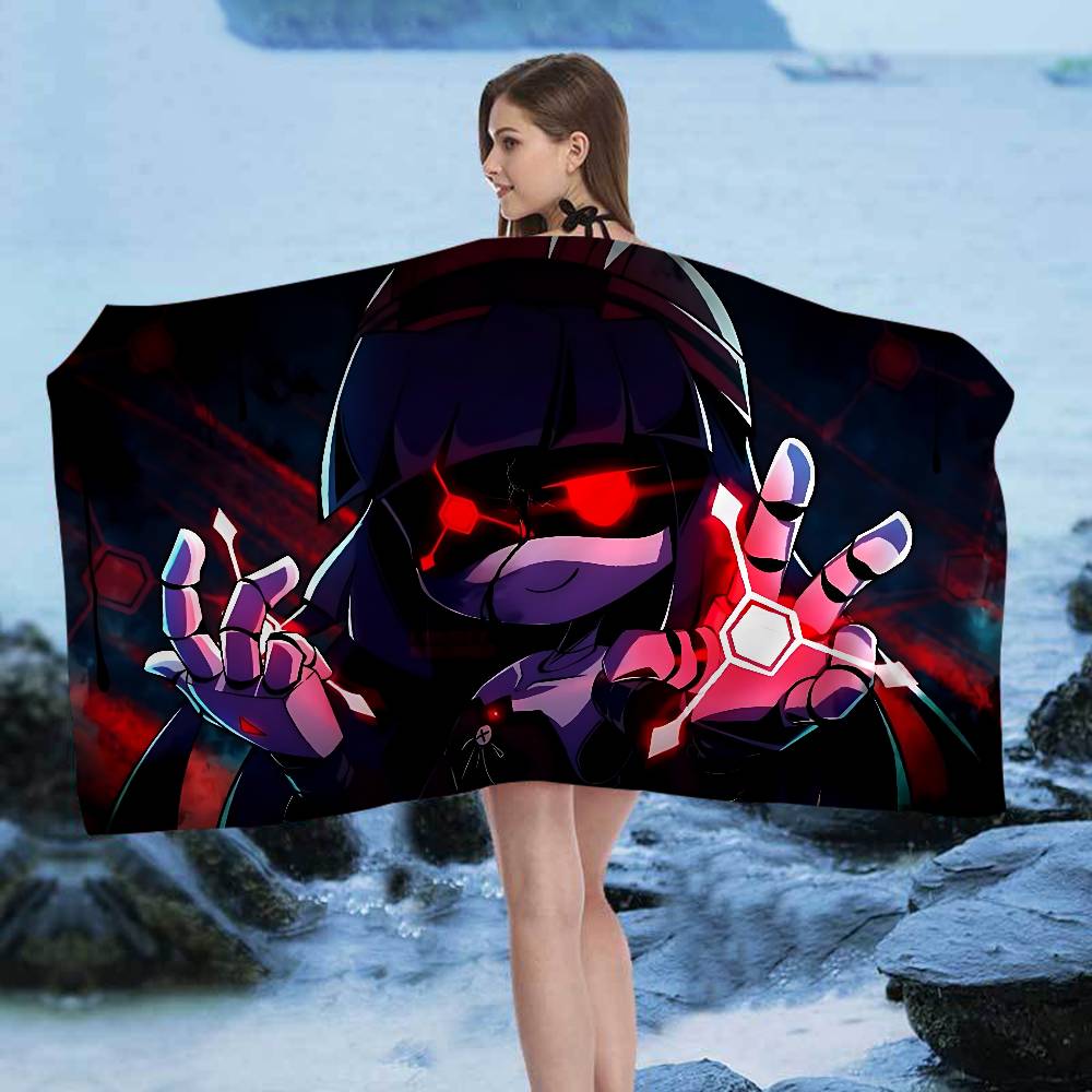 Murder-Drones Cartoon Beach Towel Colorful Bath Towels For Girl Microfiber Quick Dry Sand Free Beach Yoga Spa Gym Pool