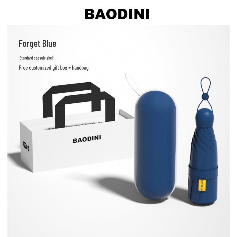 

Компактный двусторонний ветрозащитный зонт-капсула от солнца и дождя с черным клеем - Свежий стиль и подарочная коробка в комплекте