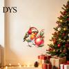 Watercolor Bird Wall Decals Christmas Sticker, Cute with Wreath/Scarf/Hat/Ear Warmer, PVC Waterproof Self Adhesive Stickers Window for Holiday