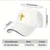 Golden Cross Baseball Cap Polyester Adjustable Casual Church Hat Trendy Unisex Adult Gift