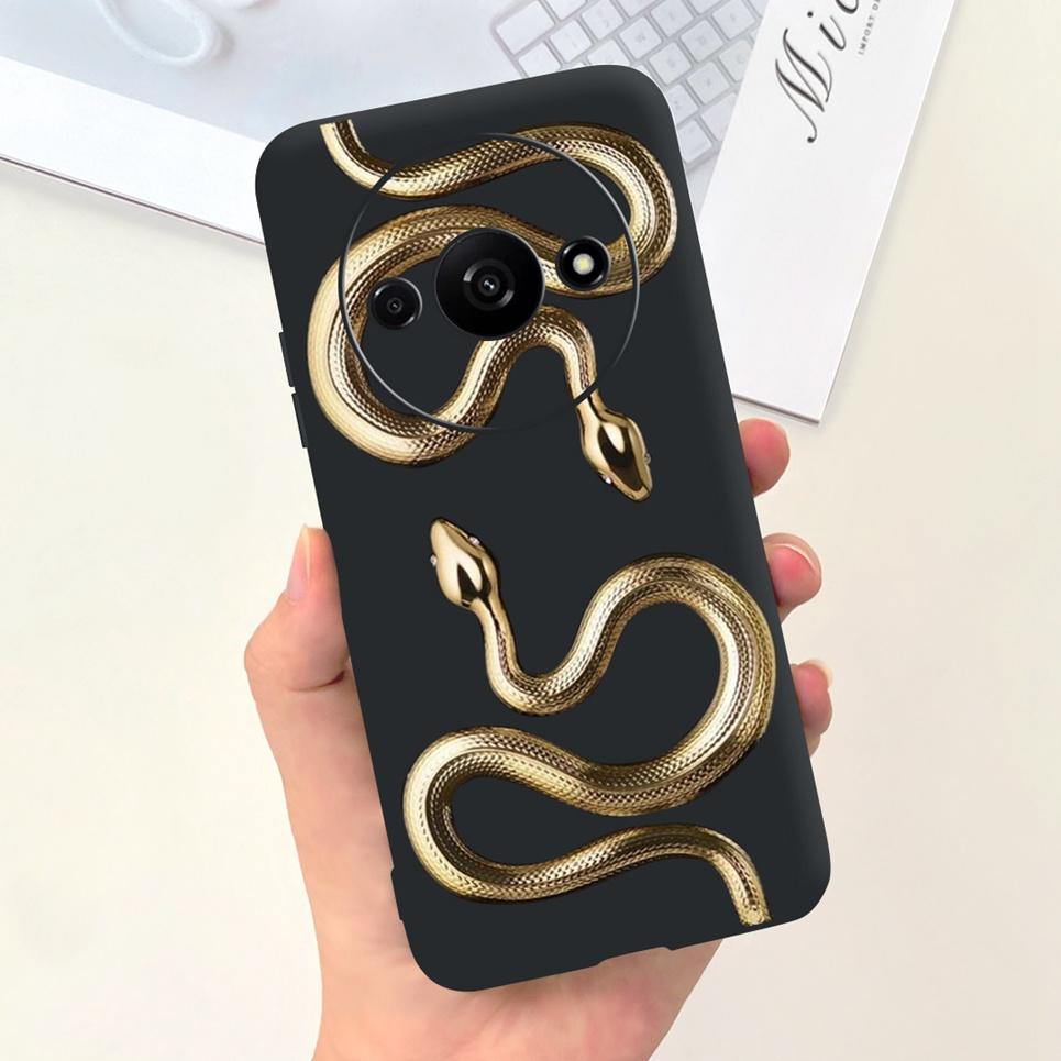 Rückseite für Xiaomi Redmi A3 4G Drachen Cartoon Tiere Cartoon Malerei Funda Etui für Xiomi RedmiA3 A 3 Weiche TPU Silikon Tasche