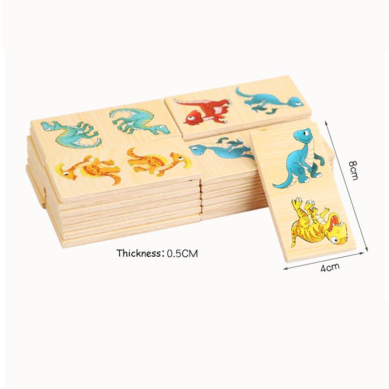 Hand Scratch Chain Game Wooden Puzzle Toy Board Baby Cartoon Montessori Early Education Traffic Dinosaur Fruit Cognitive Puzzle