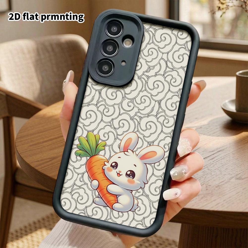 Phone Case: 2D Flat Samsung Galaxy A34 A35 M05 M06 S20 S22 S21 FE Plus 5G Protective Case, Hugging a Carrot, Christmas and Halloween Gift