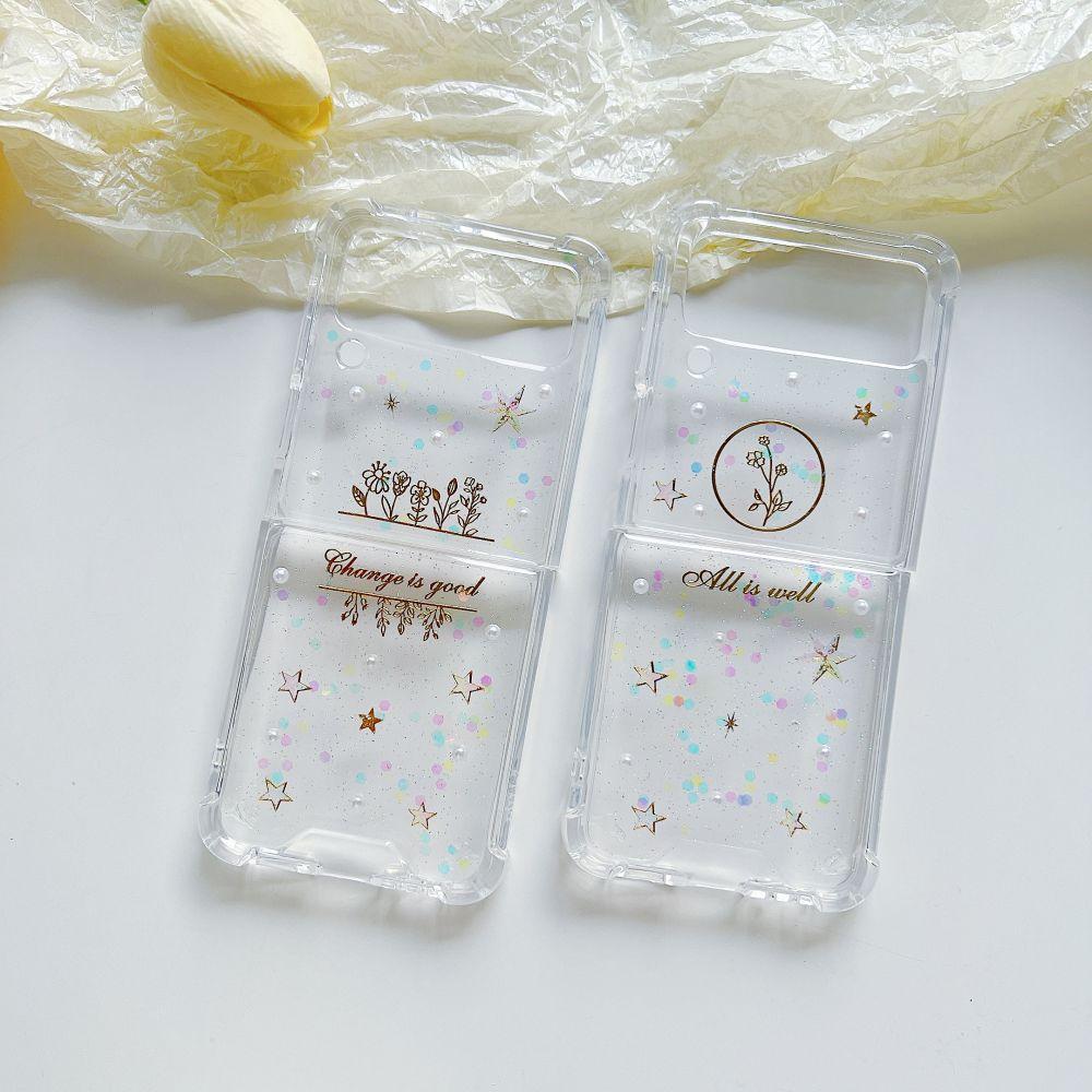 Pro Samsung Galaxy Z Flip 4 Zflip 3 Pouzdro Dream Flitrová Hvězda Průhledné Skládací Nárazuvzdorná Ochrana Tvrdý Zadní Kryt Příslušenství