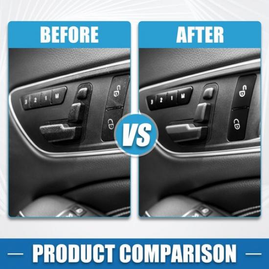 12pcs Car Seat Memory Door Button Sticker for Benz a Class 13-17 Black