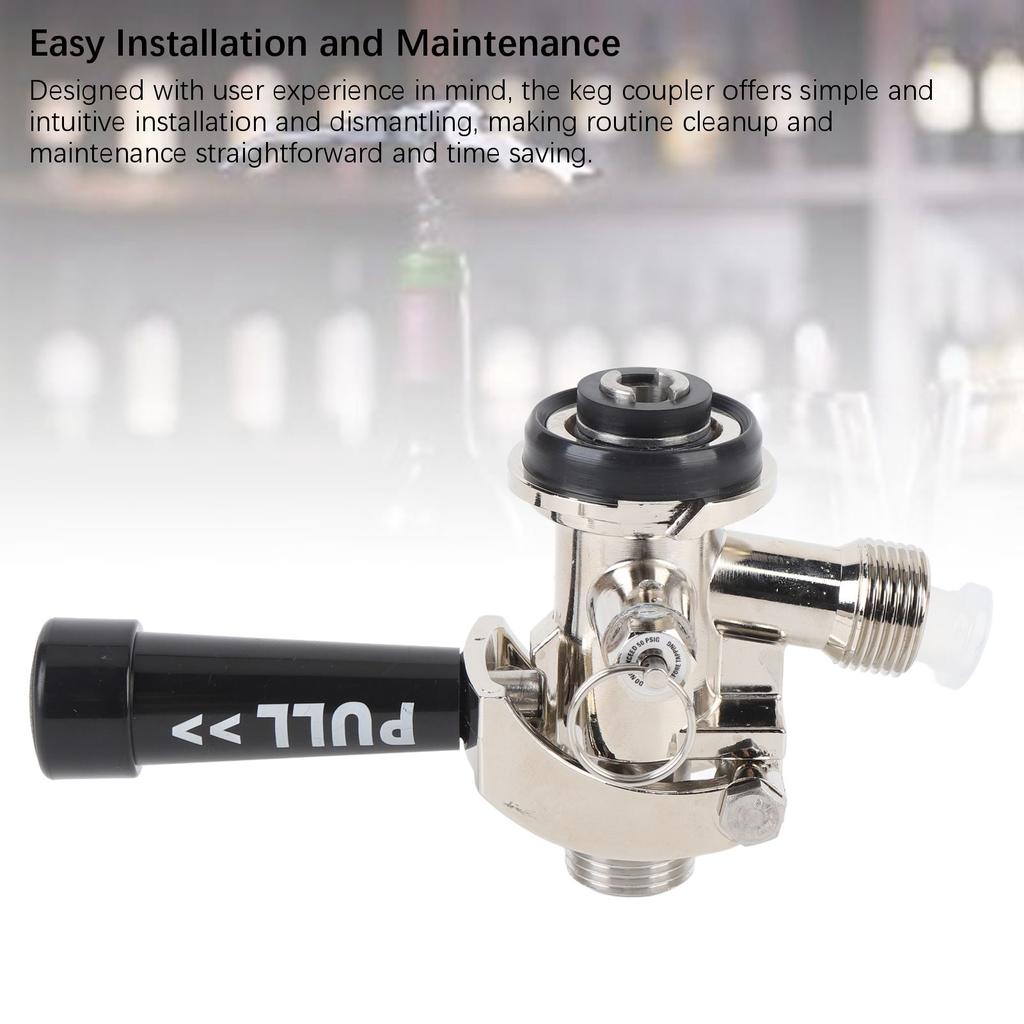Fasskupplung Edelstahl G5/8 D-förmiger ergonomischer Griff Bierzapfanlagenkupplung für Kegerator