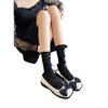Beige Lace Bow Flower Socks - Spring/Summer JK Lolita Style