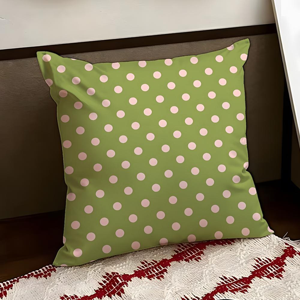 Sunny American Retro Polka Dot Cushion Cover Reversible Soft Durable Pillow Cover Home Car MultiScene Use for Daily Comfort