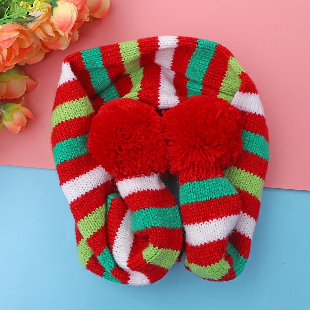 Pet Christmas Scarf For Dogs Stripe Pattern Xl Size Puppy Cat Holiday Accessory Festive Party Outdoor Photo Ready Dog