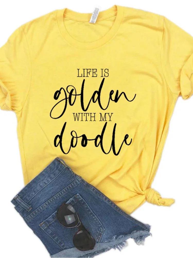 Life Is Golden Letter Print Women T Shirt Short Sleeve O Neck Loose Women Tshirt Ladies Fashion Tee Shirt Tops Camisetas Mujer